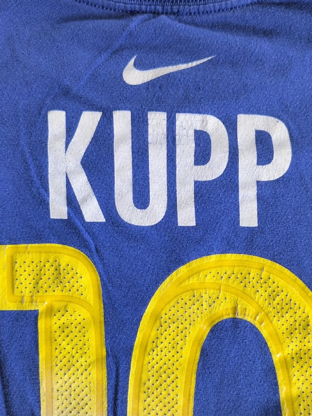 Nike Blue Kids' KUPP 10 Short Sleeve Tee with Yellow-White Number